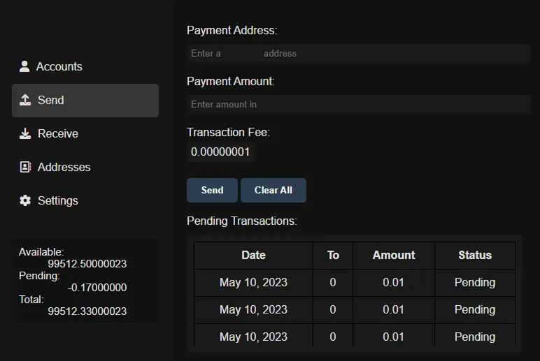 Banking System Interface